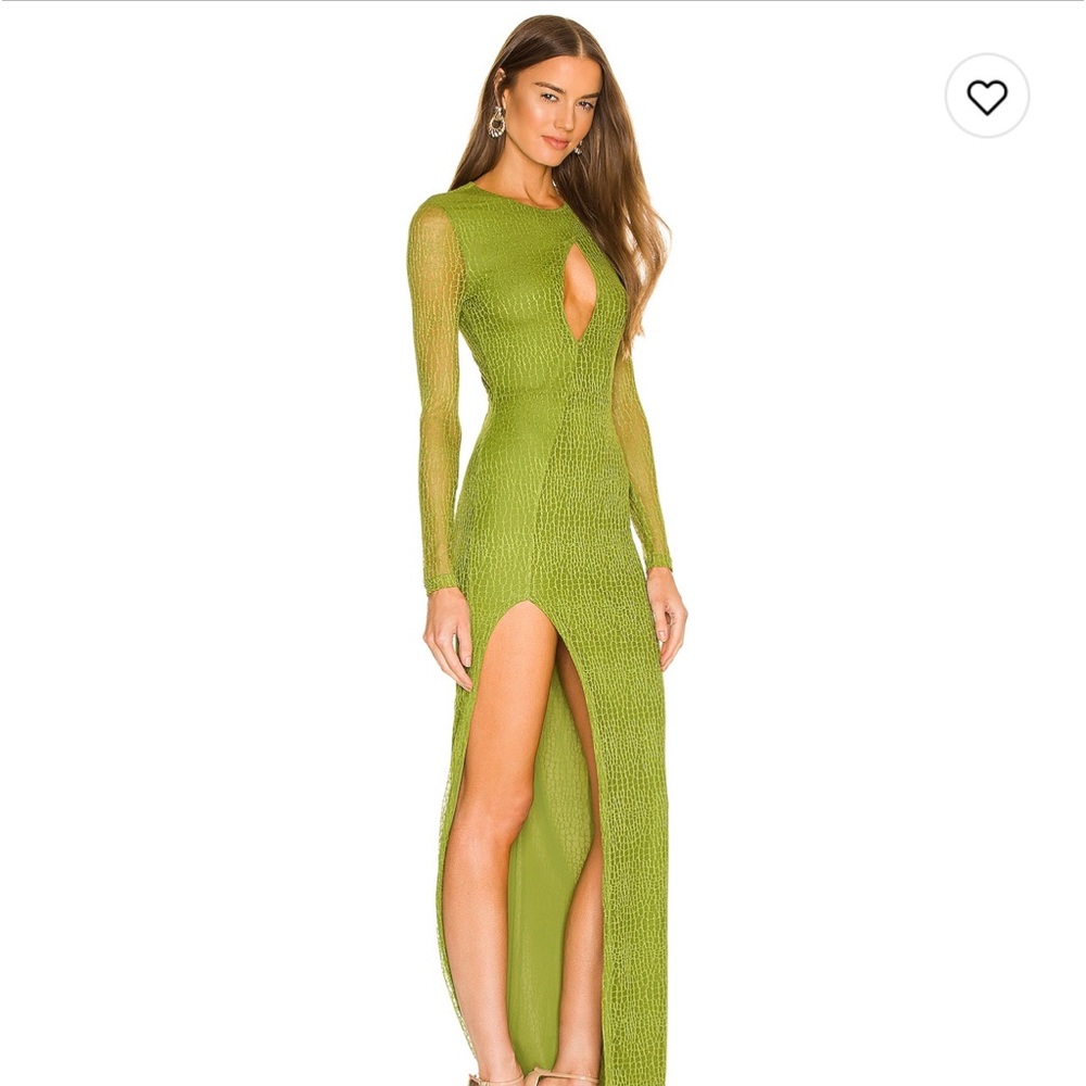 Michael Costello green formal dress